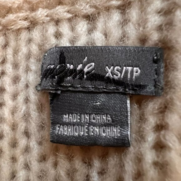 AERIE Wool Blend Pullover Cable Knit Cream Long Sleeve Ribbed Sweater Women's XS - Picture 6 of 7